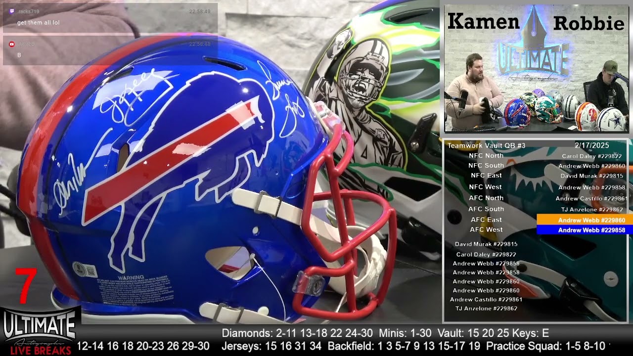 Buffalo Bills Flash Authentic Helmet - 02/17/2025 6 P.M. Show Live Breaks