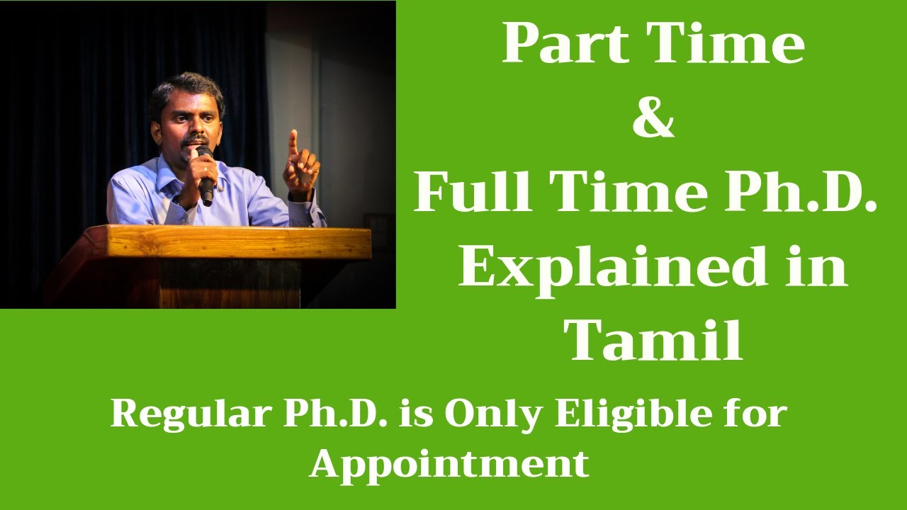 Part Time and Full Time PhD in Tamil | M Milton Joe