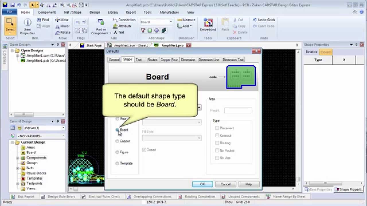 CADSTAR: Creating board outlines and cutouts (Updated)
