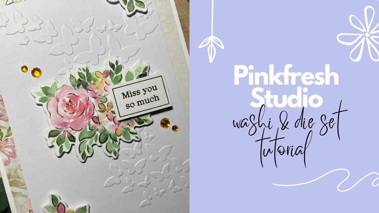 Pinkfresh Studio Washi Tape & Die Set Tutorial + 2 Cards! | Melus Makes