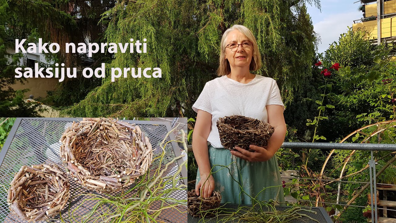 Kako napraviti saksiju (ukrasnu posudu) od pruća