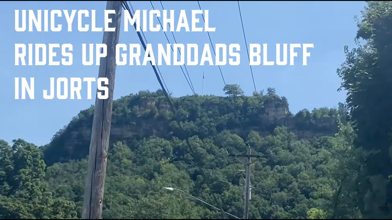 Unicycle Michael Rides Up Granddads Bluff in Jorts