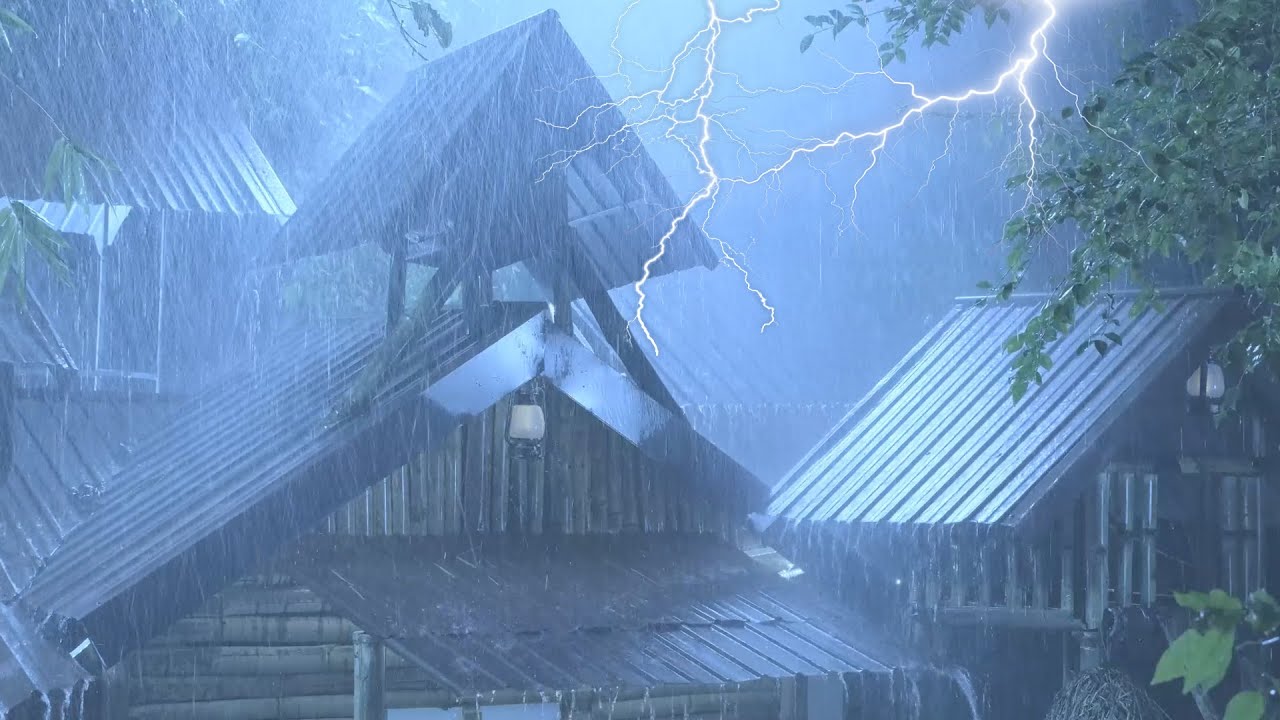 Relieve Anxiety Fast in 3 Minutes 🌧️ Heavy Rain on a Tin Roof for Deep Sleep 😴