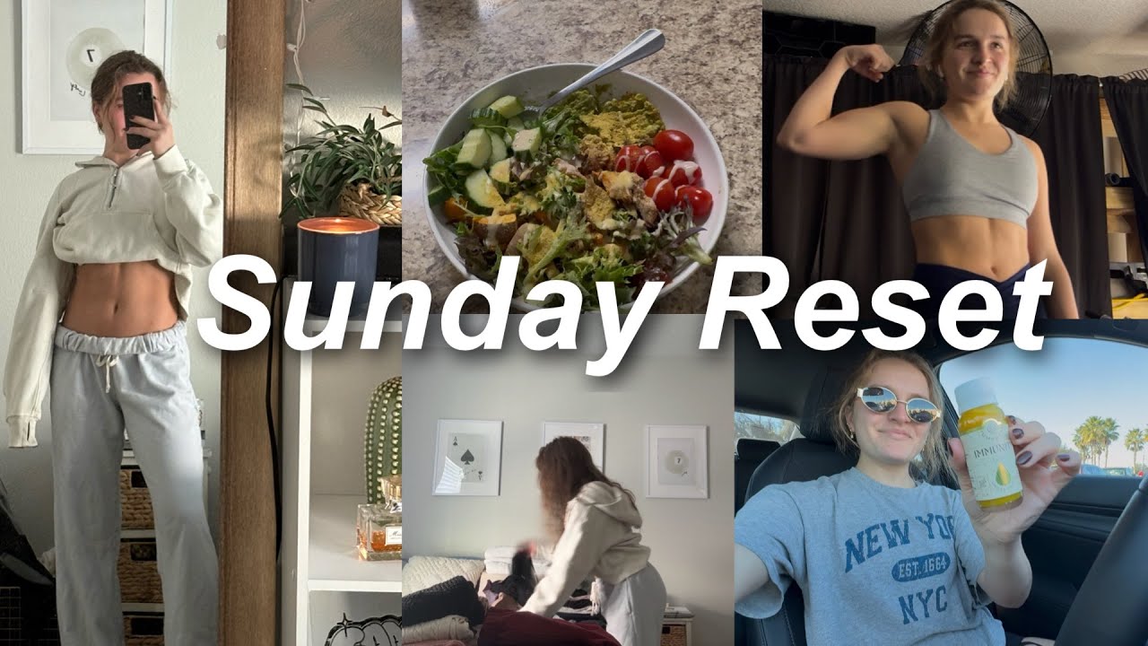 my ultimate sunday reset | workout, clean & meal prep