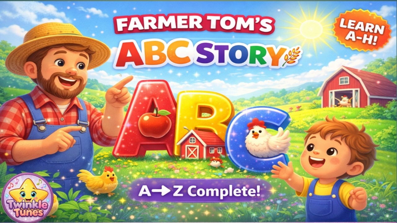 Farmer Tom's ABC Song Story 🌾 Learn Alphabet A-H | Educational Story for Kids & Toddlers