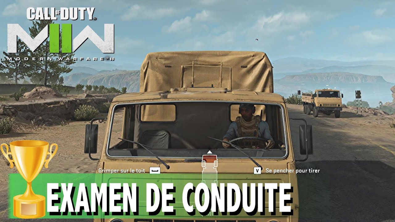 EXAMEN DE CONDUITE - CONDUIRE 5 TYPE DE VEHICULES - TROPHÉE - CALL OF DUTY MODERN WARFARE 2 2022