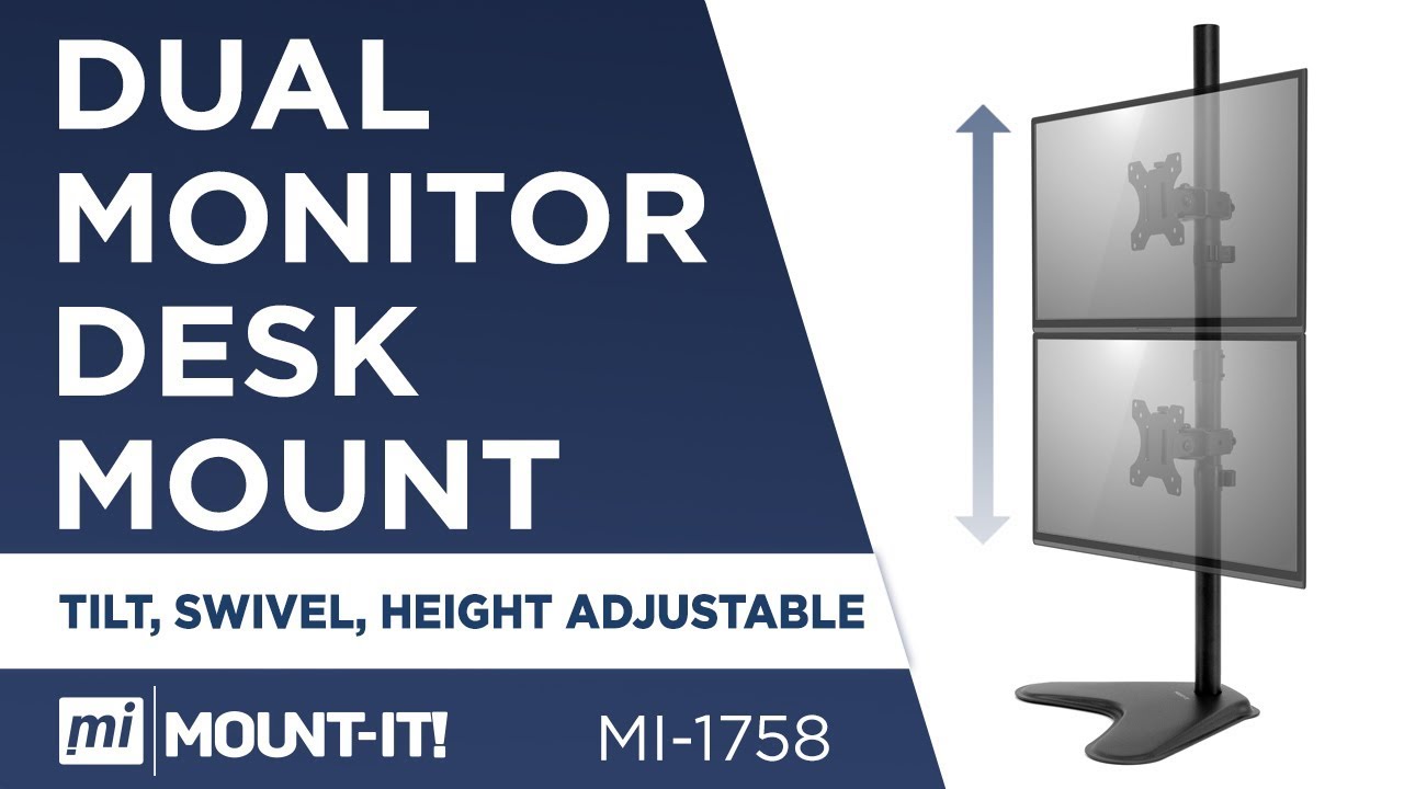 Dual Monitor Free Standing Desk Mount (MI-1758)