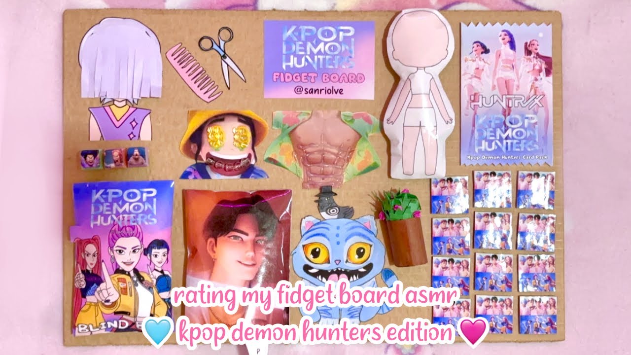 rating my fidget board asmr 💜 KPOP DEMON HUNTERS edition! | ASMR | sanriolve
