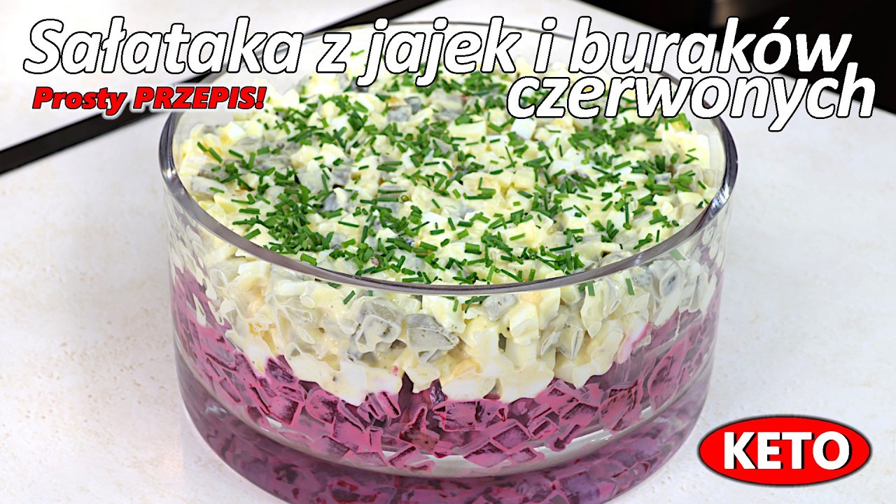Sałatka z buraków czerwonych i jajek - Przepis na keto sałatkę z buraka i ogórka