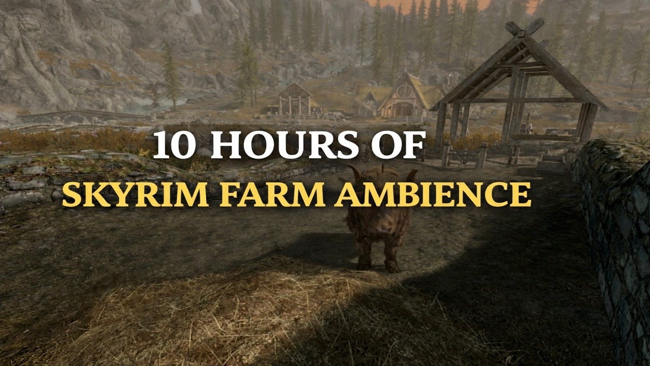 10 Hours of Peaceful Skyrim Farm View | Relaxing Ambient Landscape