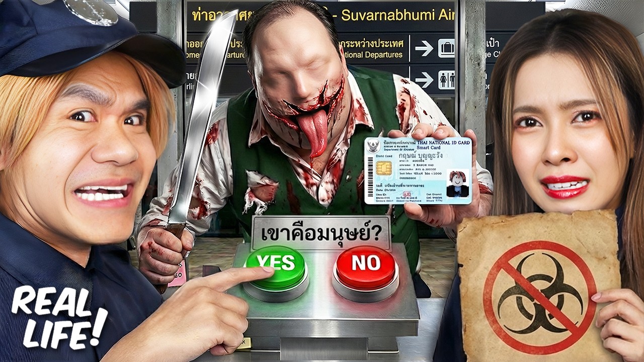 ตรวจคนเข้าเมือง ใครคือผู้ติดเชื้อ? (Terminal 13 x แจ่มใส) | Roblox In Real Life