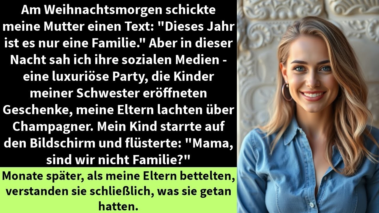 Am Weihnachtsmorgen schickte meine Mutter einen Text   Dieses Jahr ist es nur eine Familie