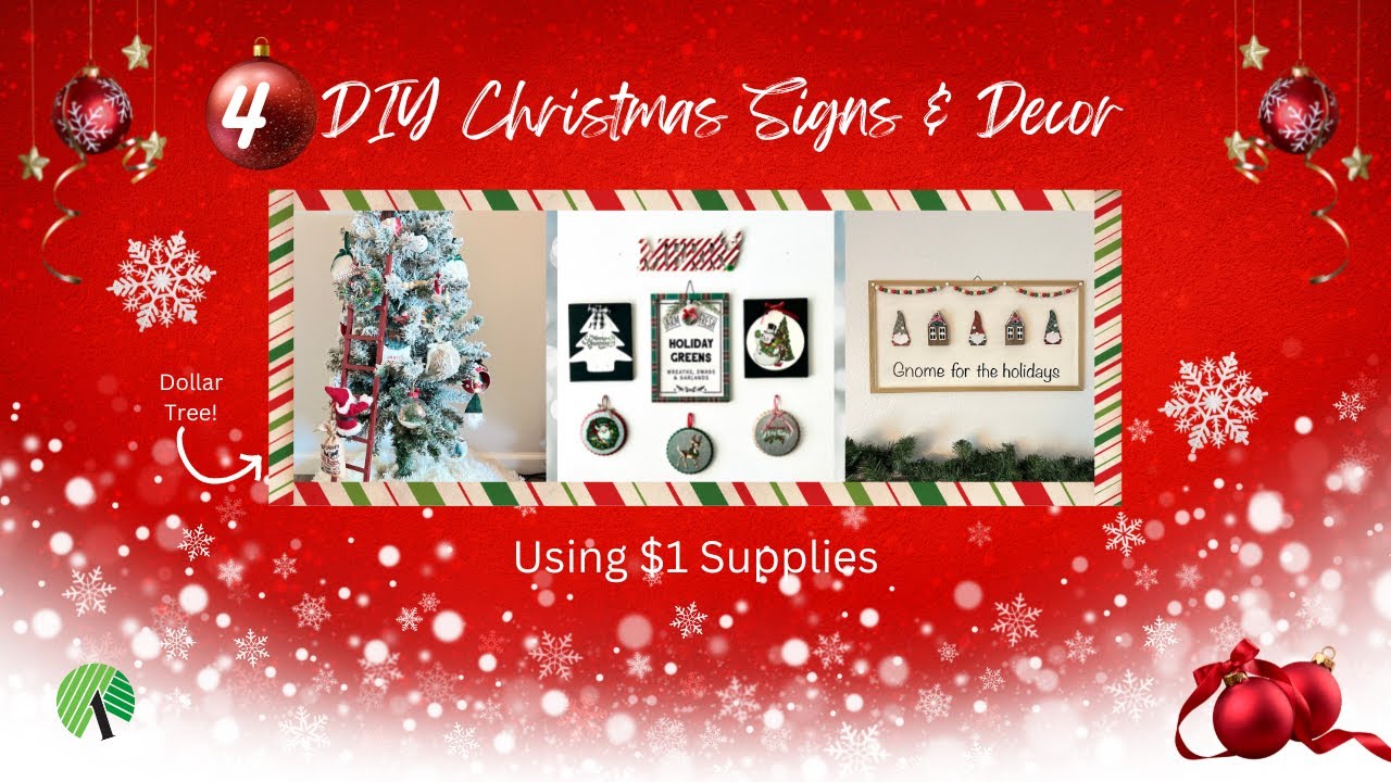 DIY CHRISTMAS SIGNS USING $1 SUPPLIES