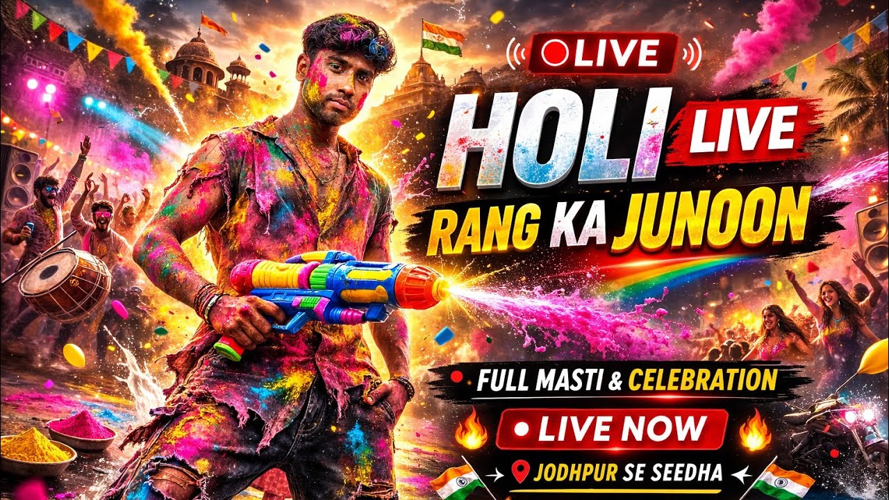 LIVE NOW 🔴 Holi Celebration Vlog | Rangon Ka Toofan | Jodhpur Holi 2026  #Holi2026#HoliLive#LiveNew