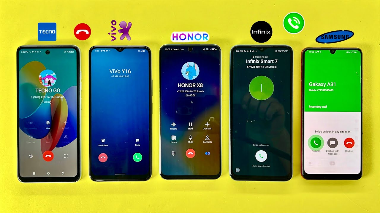 Madness Incoming + Outgoing Call on TECNO GO + ViVo Y16 + HONOR X8 + InFinix 7 + Samsung A31