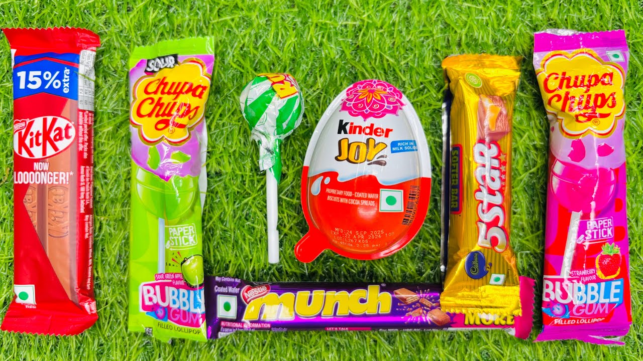 ASMR Most Popular Candys / some lots of colorful rainbow lollipop candy / unpacking chocolate eat 67