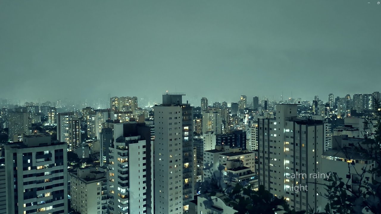 Real City Rain & Thunder | Deep Night Urban Atmosphere