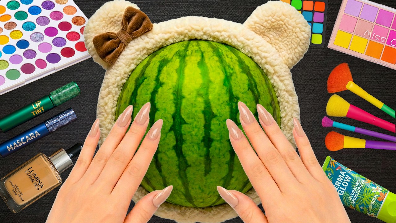 ASMR Makeup on Watermelon (No Talking)