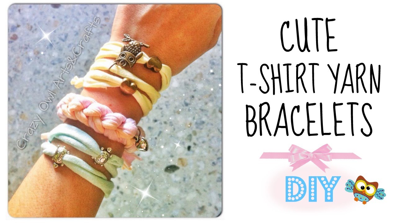 T-shirt Yarn Cute Bracelets  DIY  easy stackable arm candy project