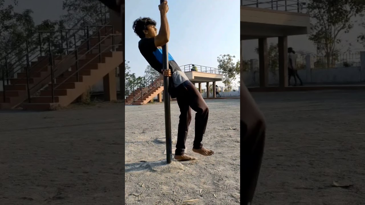 easy human flag pose😉( just try it)👍