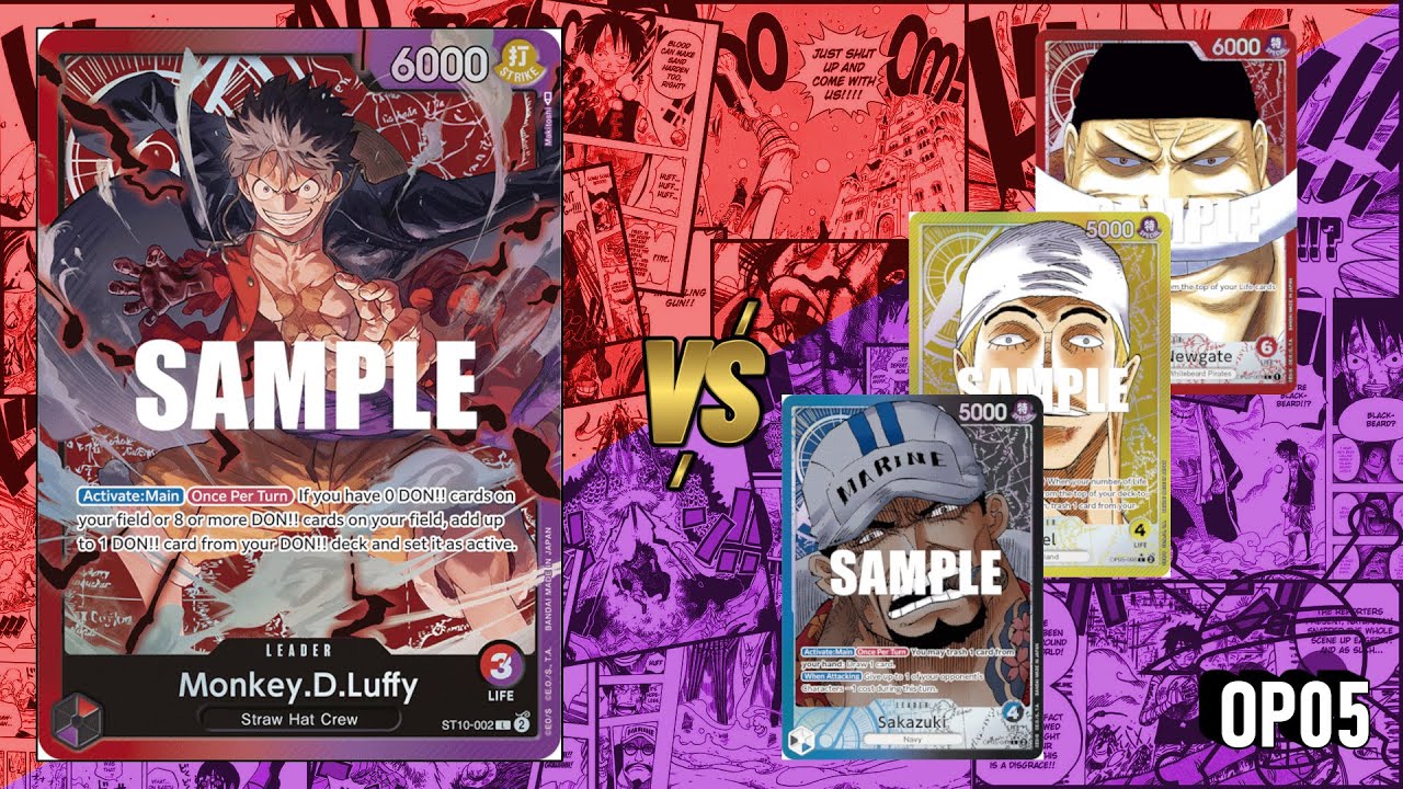 OP05 Road to Nationals - Red Purple Luffy Deck Day 2 - Trying Out a Topping List [One Piece TCG]