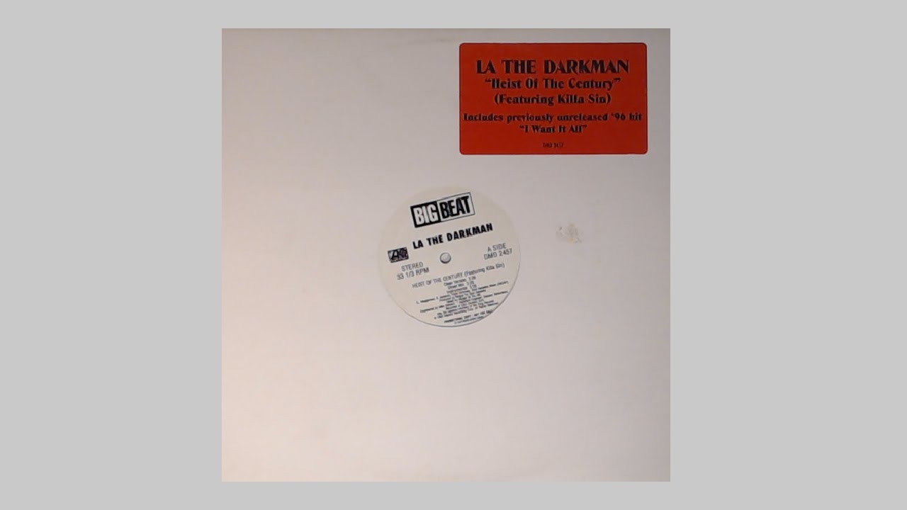 La The Darkman | Killa Sin - Heist Of The Century (+ Instrumental) - 1998 Big Beat - Muggs - Vinyl