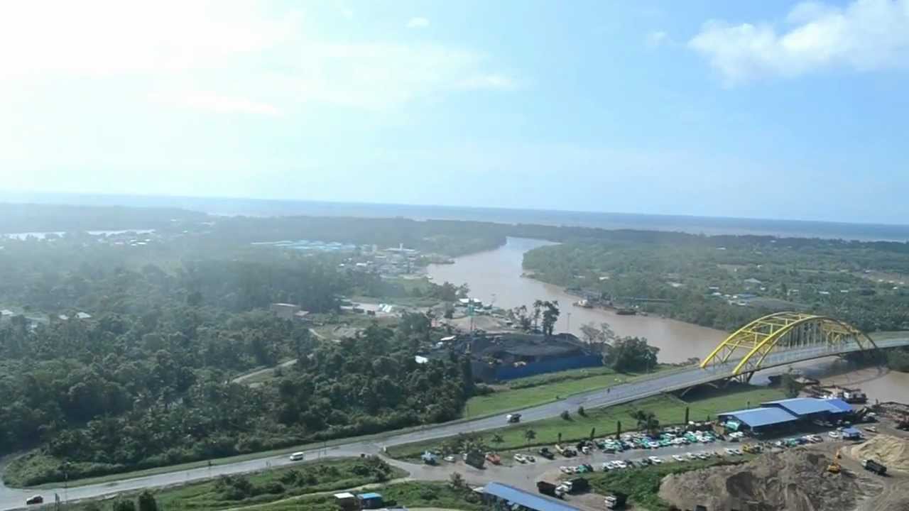 Aerial view over Mukah town