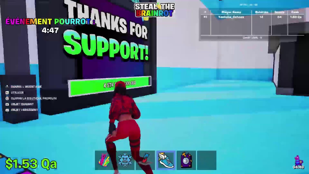 Live trade steal a brainrot sur Fortnite legit