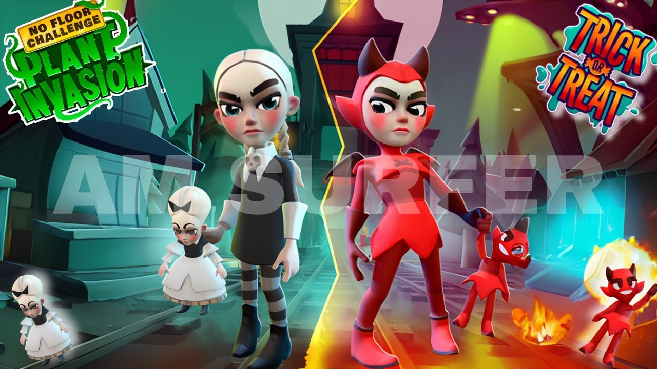 Subway Surfers Haunted Hood 2024 : Plant Invasion ☘️🌵 vs Trick or Treat 🍬🍭 Challenge with Thursday🕯️