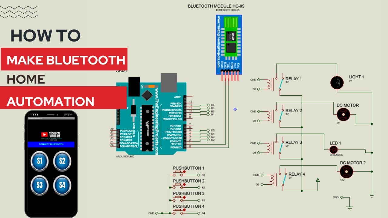 Моделирование домашней автоматизации Bluetooth в Proteus | Arduino + MIT App Inventor 🚀