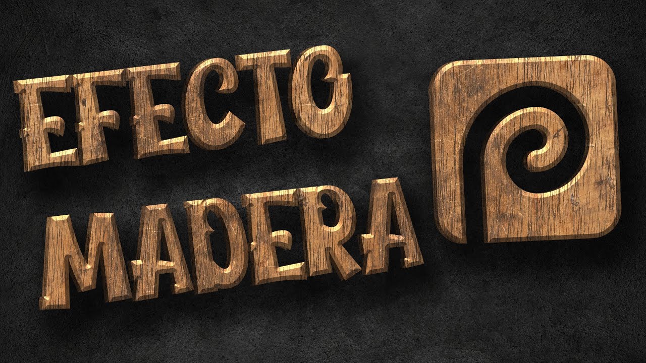 Photopea • Efecto de letras talladas en madera