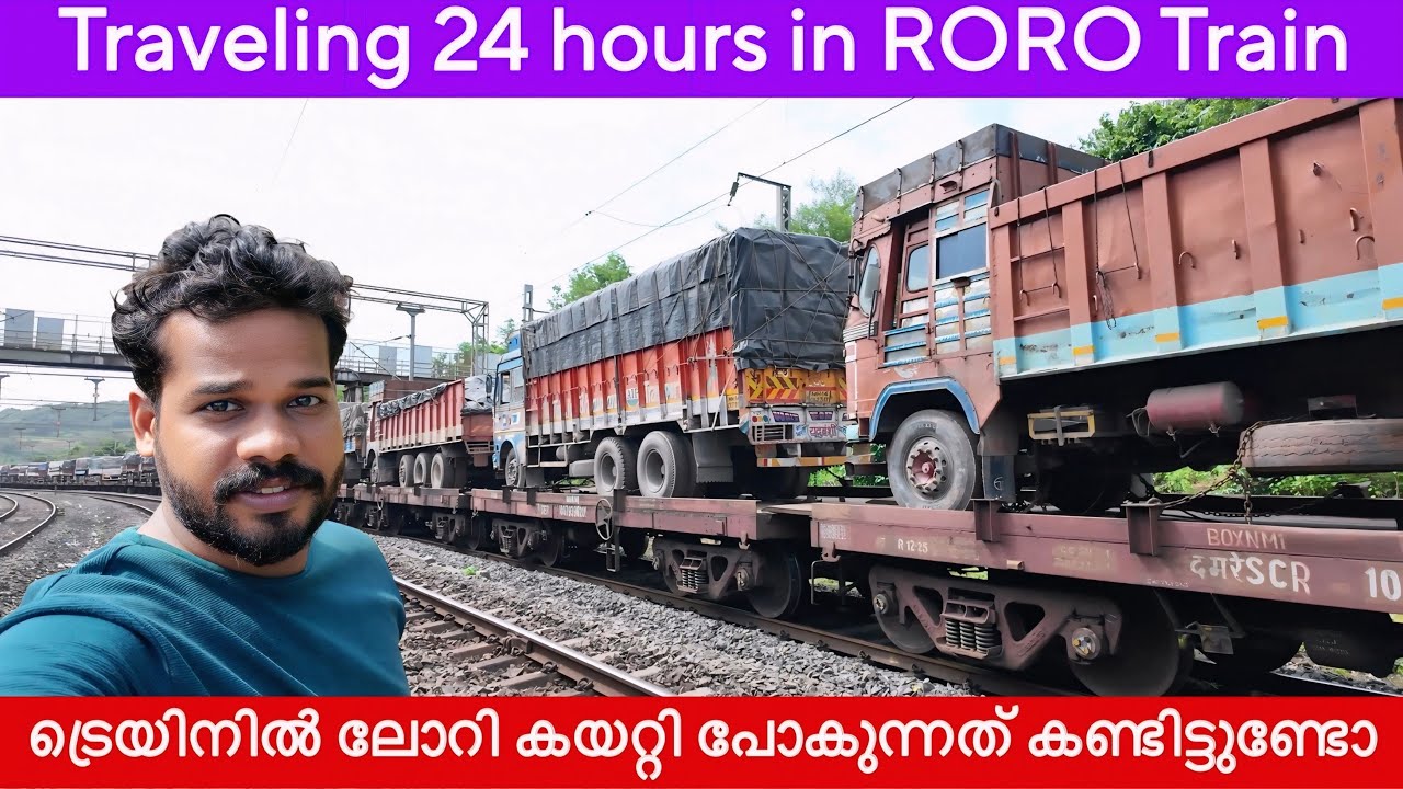 Traveling 24 hours in RORO Train | Trucks on Rail | special service of Konkan Railway |Aneesh ibuddy