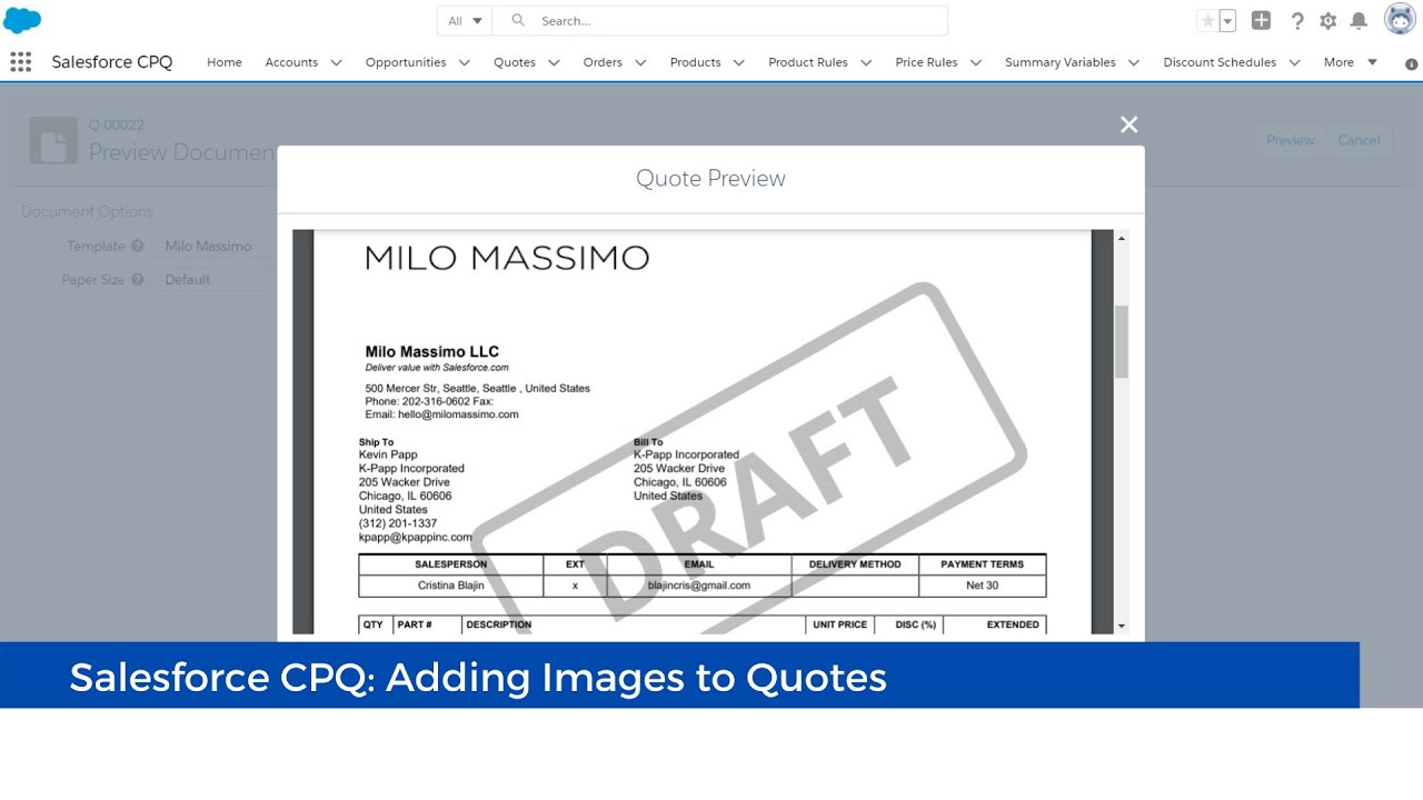 Salesforce CPQ Adding Images to Quotes