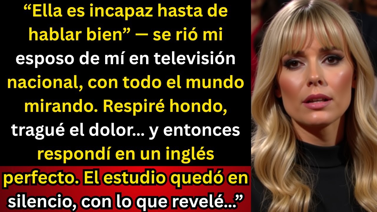 “Ella ni sabe hablar bien”, se rió mi esposo en TV en vivo — hasta que el público aplaudió mi inglês