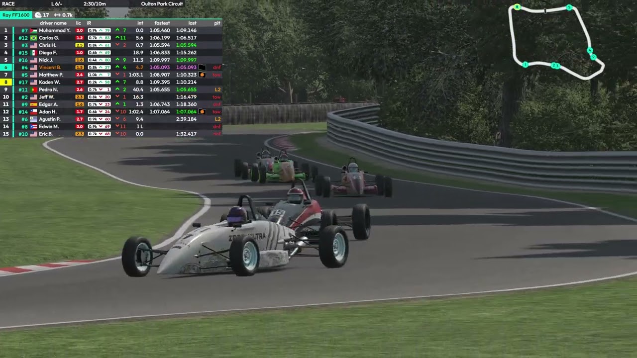 iRacing Bottom Split Commentary - Formula Ford - low horsepower high hopes!!