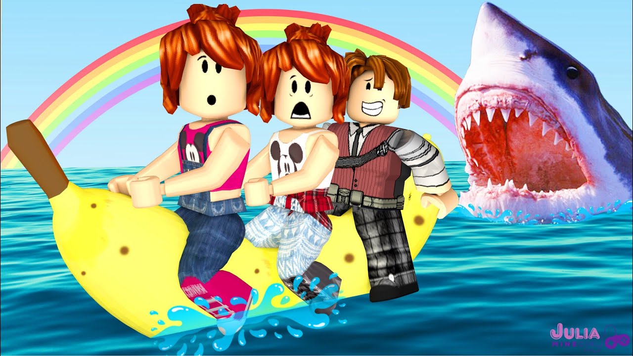 Roblox - FUGA NA BANANA BOAT (SharkBite)