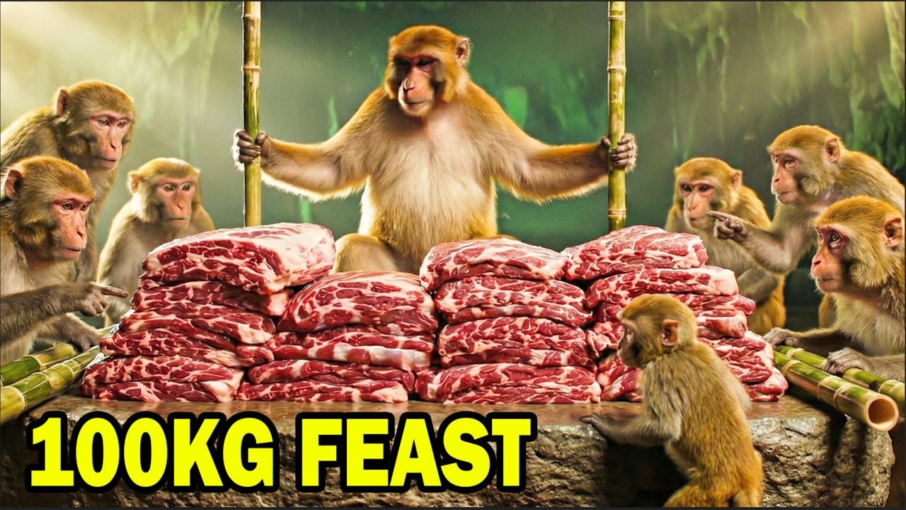 Monkey Chef Cooks a 200lb Prime Rib in a Secret Cave