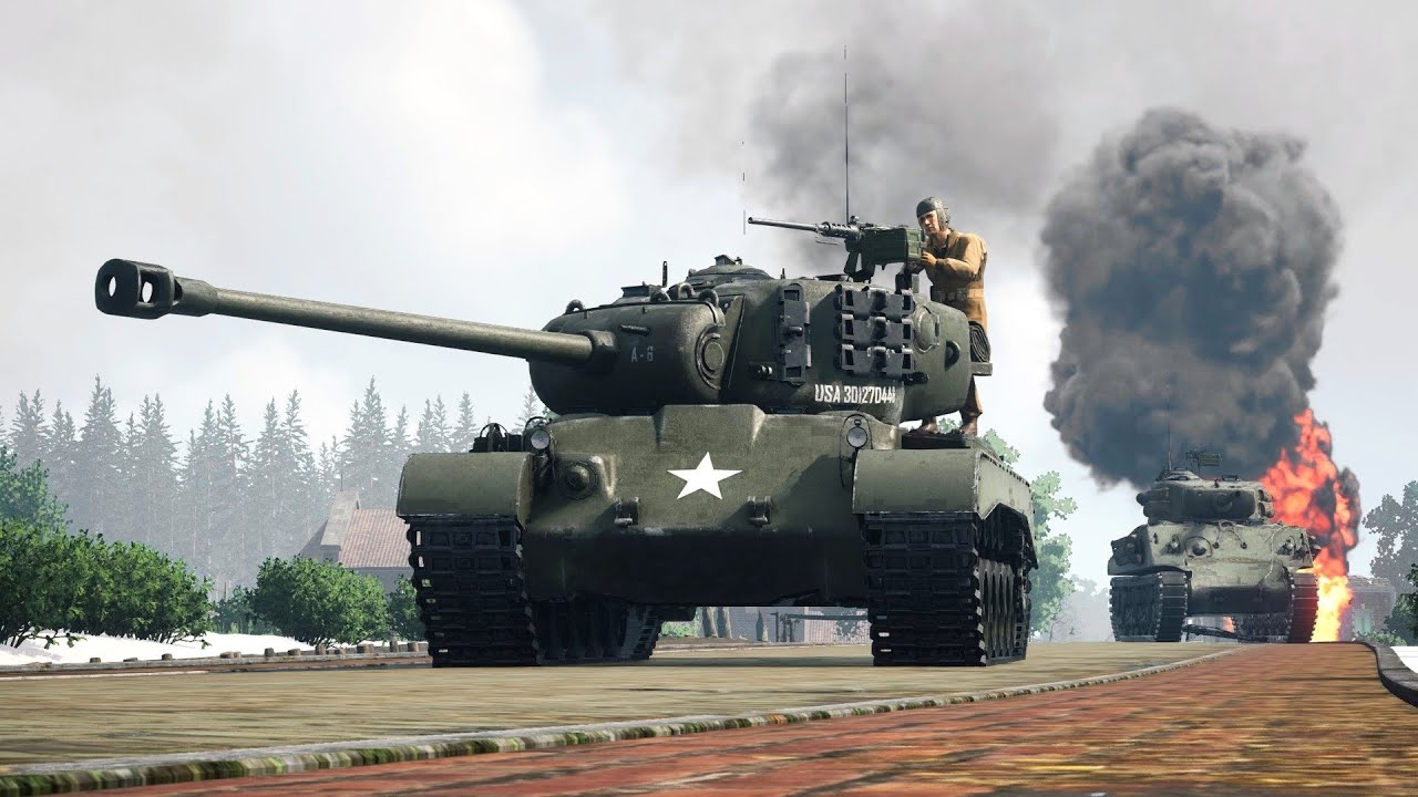 Squad 44 - M26 Pershing/M4 Sherman Tank Battle - 4K