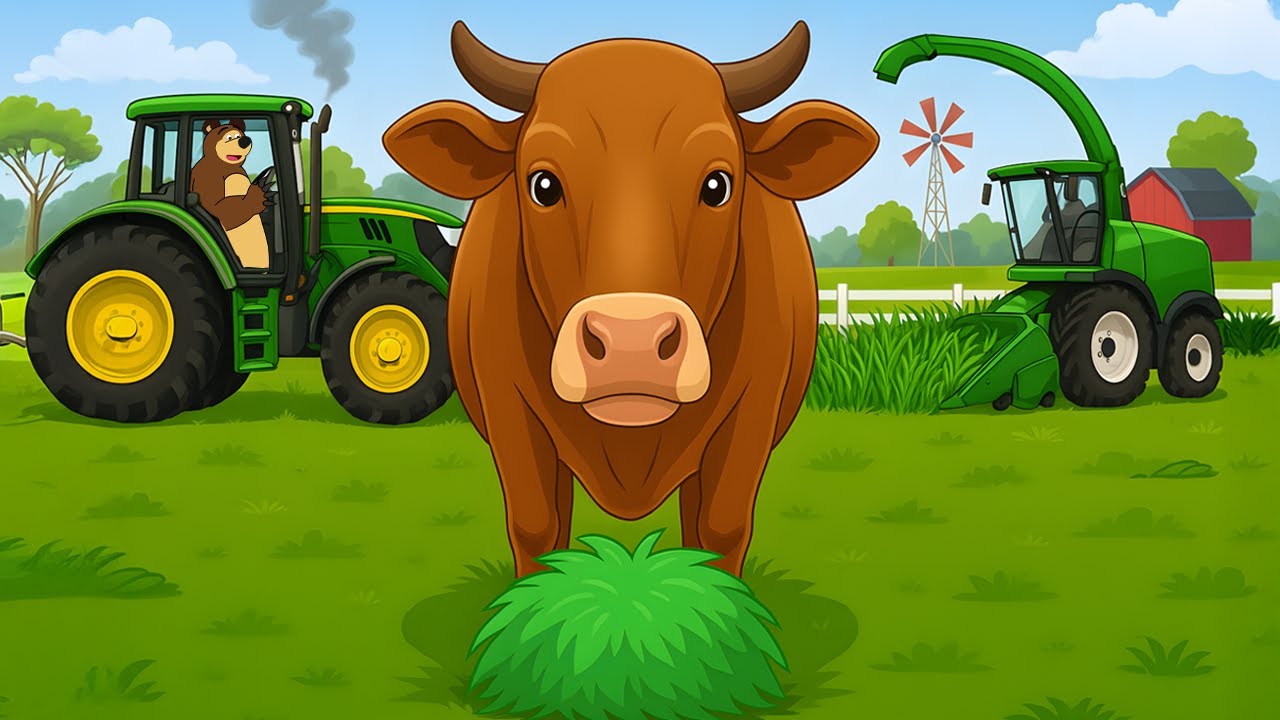 Feeding the Cows! A New Day Begins on the Farm &ndash; Tractor in Action 🚜!
