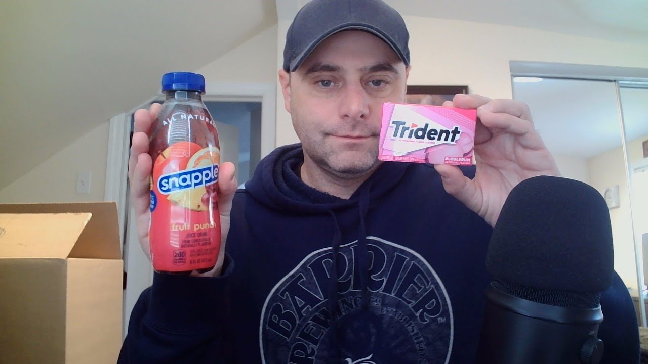 ASMR Drink Review and Gum Chewing Long Ramble
