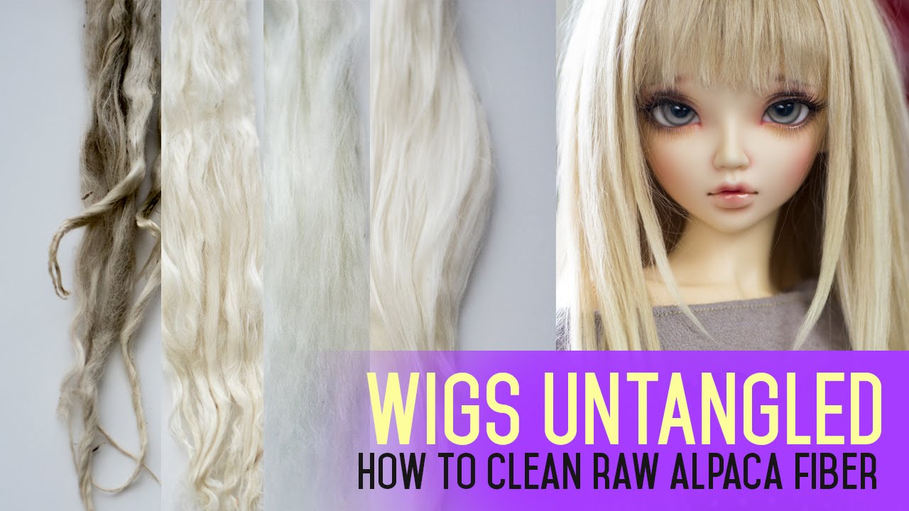 Wig Making for Dolls - How to Clean Raw Alpaca Fiber