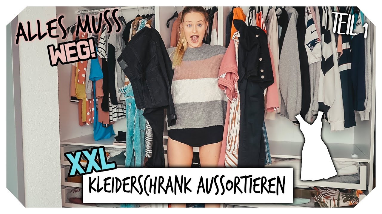 XXL Kleiderschrank AUSMISTEN! 👗 Ich probiere ALLES an & Alles MUSS weg!😱 Teil 1 | Mone