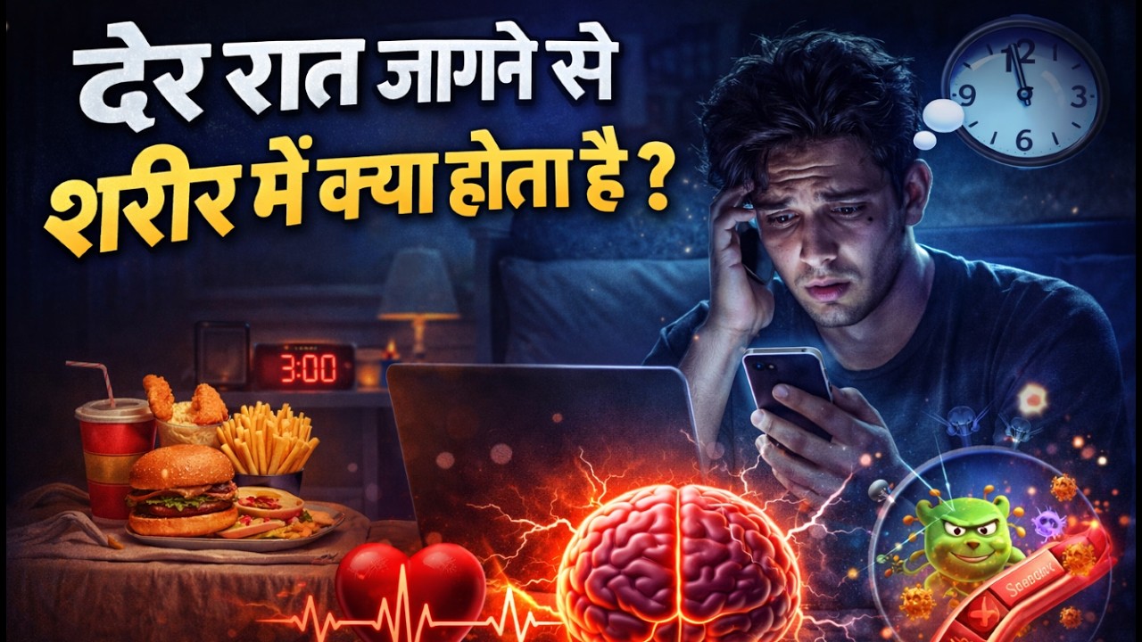 देर रात जागने से शरीर में क्या होता है? 😱 नींद की कमी का खतरनाक सच