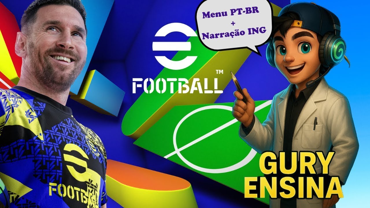 Como Usar Narração em inglês com Menu em português no eFootball SEM APAGAR OUTRAS!
