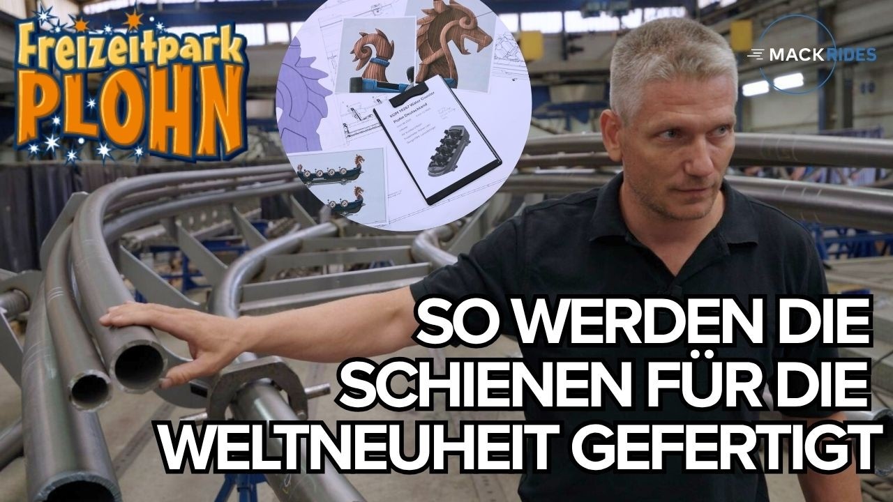 So werden die Schienen f&uuml;r die neue Wasser-Achterbahn f&uuml;r Freizeitpark Plohn gebaut - Bau Doku 4