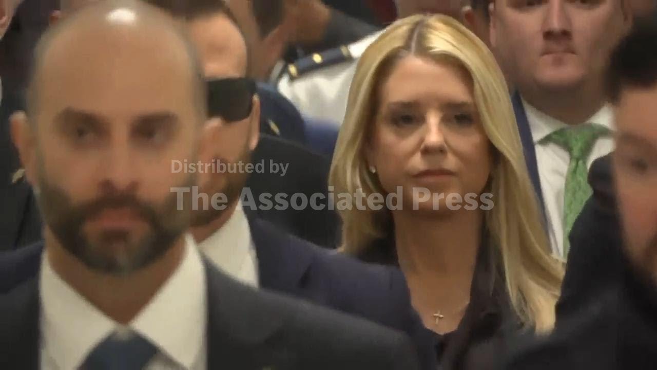 Bondi arrives for meeting with lawmakers on DOJ’s Epstein files handling