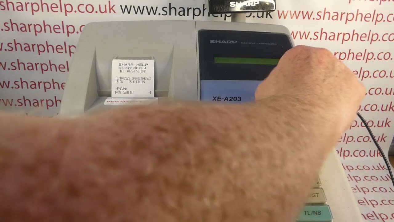 How To Program RCPT/PO Paid Out Function Button Sharp XE-A203 / XEA206 Cash Register Programming