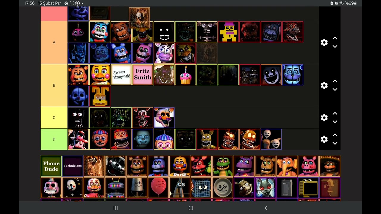 EN SEVDİĞİM FNAF KARAKTERLERİ
