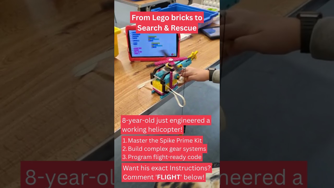 8-Year-Old Builds & Codes a LEGO Rescue Helicopter! 🚁