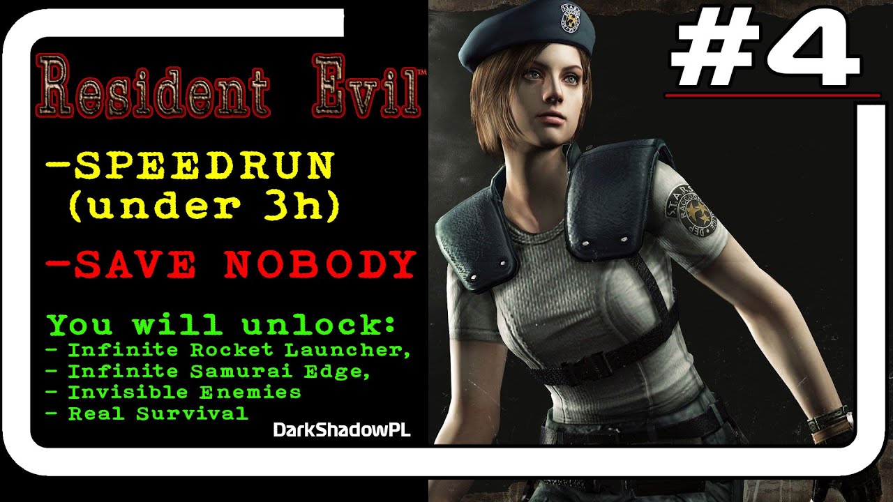 #4/5 Resident Evil HD - NORMAL Speedrun JILL Save Nobody